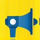 Graphic representing a marketing campaign megaphone.