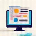 Graphic representing print materials and digital graphics.